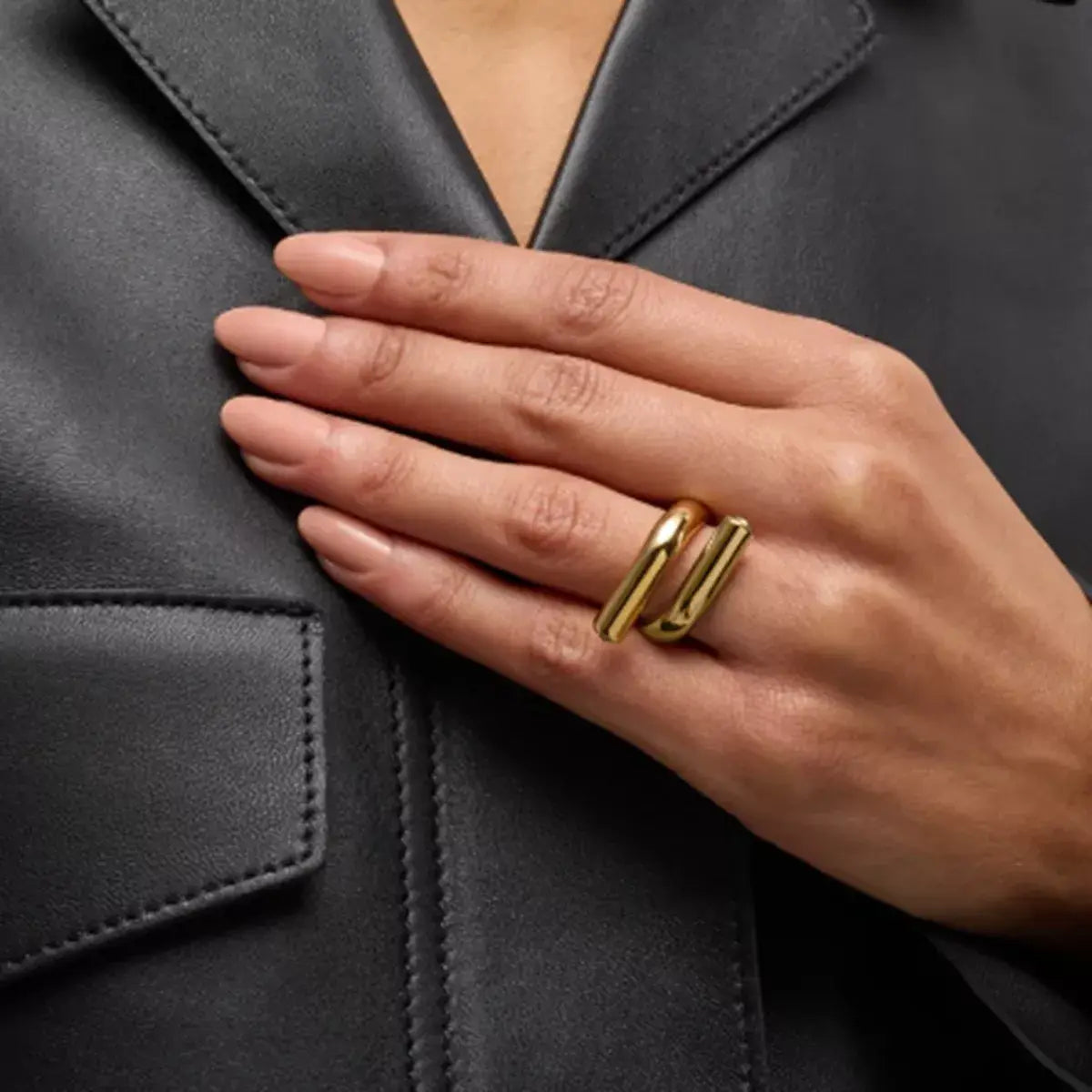 Stainless Steel Bypass Ring - Trendsi - Flyclothing LLC