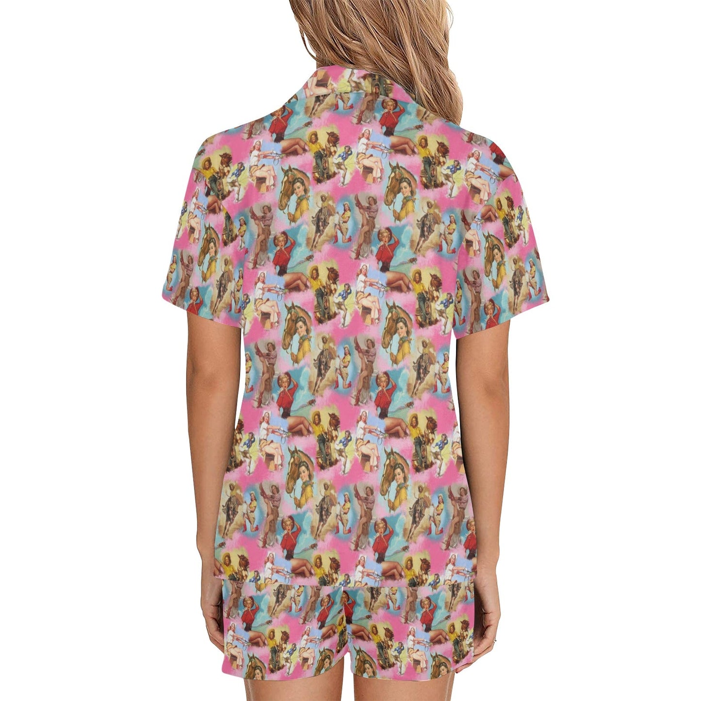 Baha Ranch Vintage Cowgirl Collage Women's Western Pajama Set