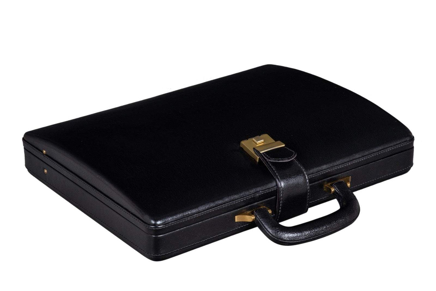 Leather Executive Men's Leather Attache Briefcase - Black - Classy Leather Bags - Flyclothing LLC