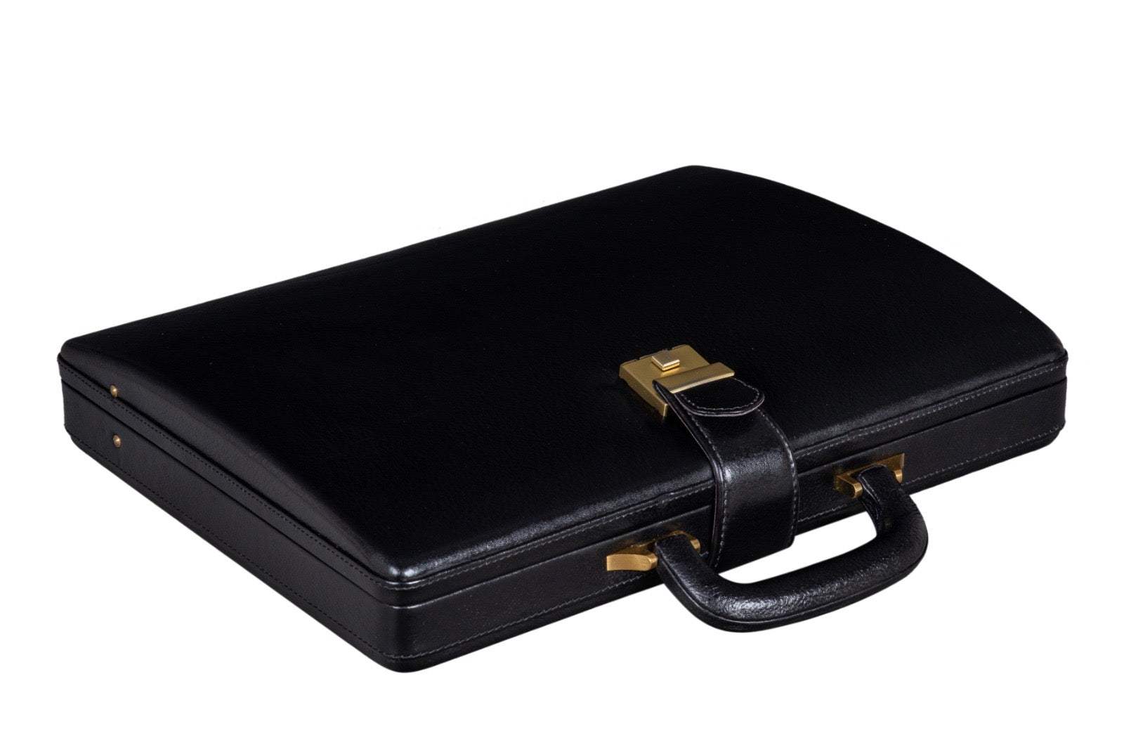 Leather Executive Men's Leather Attache Briefcase - Black - Classy Leather Bags - Flyclothing LLC