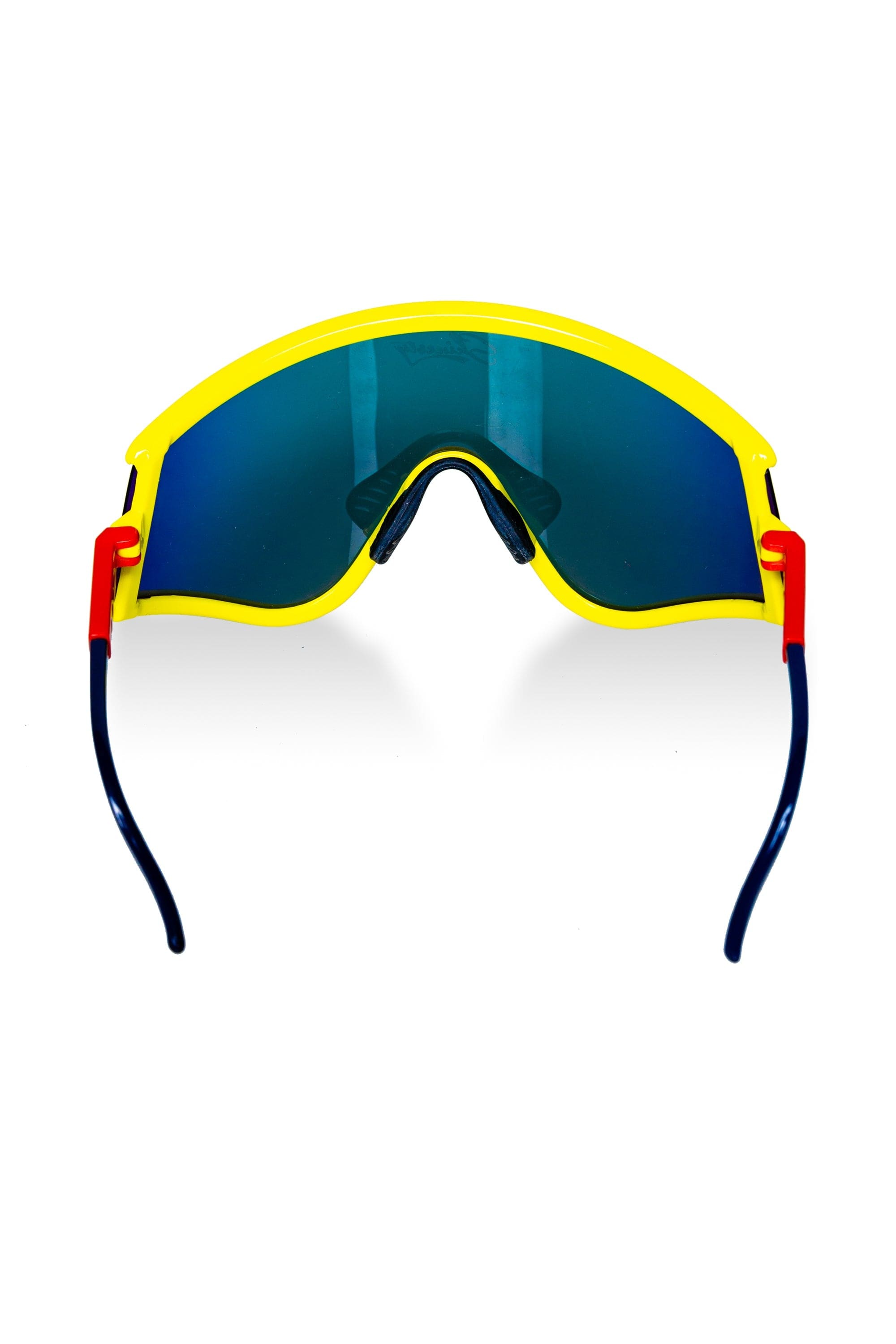 The Revo | Yellow and Red Mirrored Macho Polarized Sunglasses - Shinesty