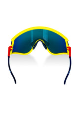 The Revo | Yellow and Red Mirrored Macho Polarized Sunglasses - Shinesty