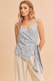 Aemi + Co Ditsy Floral Surplice Adjustable Straps Cami - Trendsi - Flyclothing LLC