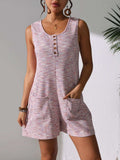Full Size Button Front Romper with Pockets Plus Size - Trendsi - Flyclothing LLC