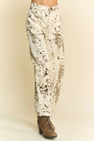 Davi & Dani Abstract Tie Dye Dot Lace Detail Barrel Pants - Trendsi