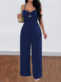 Devine Tie Back Backless Crisscross Jumpsuit - Trendsi