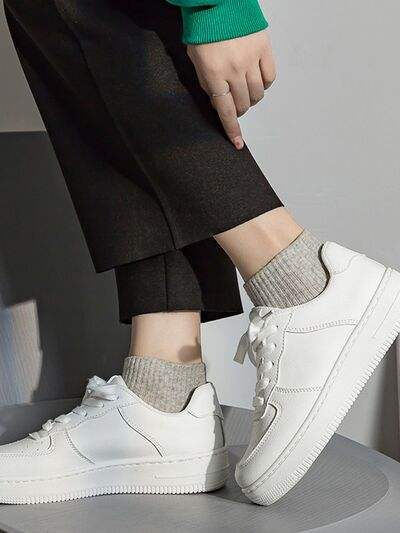 Lace Up Round Toe Platform Shoes - Trendsi - Flyclothing LLC