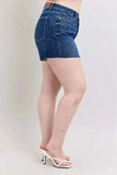 Judy Blue Full Size High Waist Criss-Cross Waistband Denim Shorts Plus Size - Trendsi - Flyclothing LLC