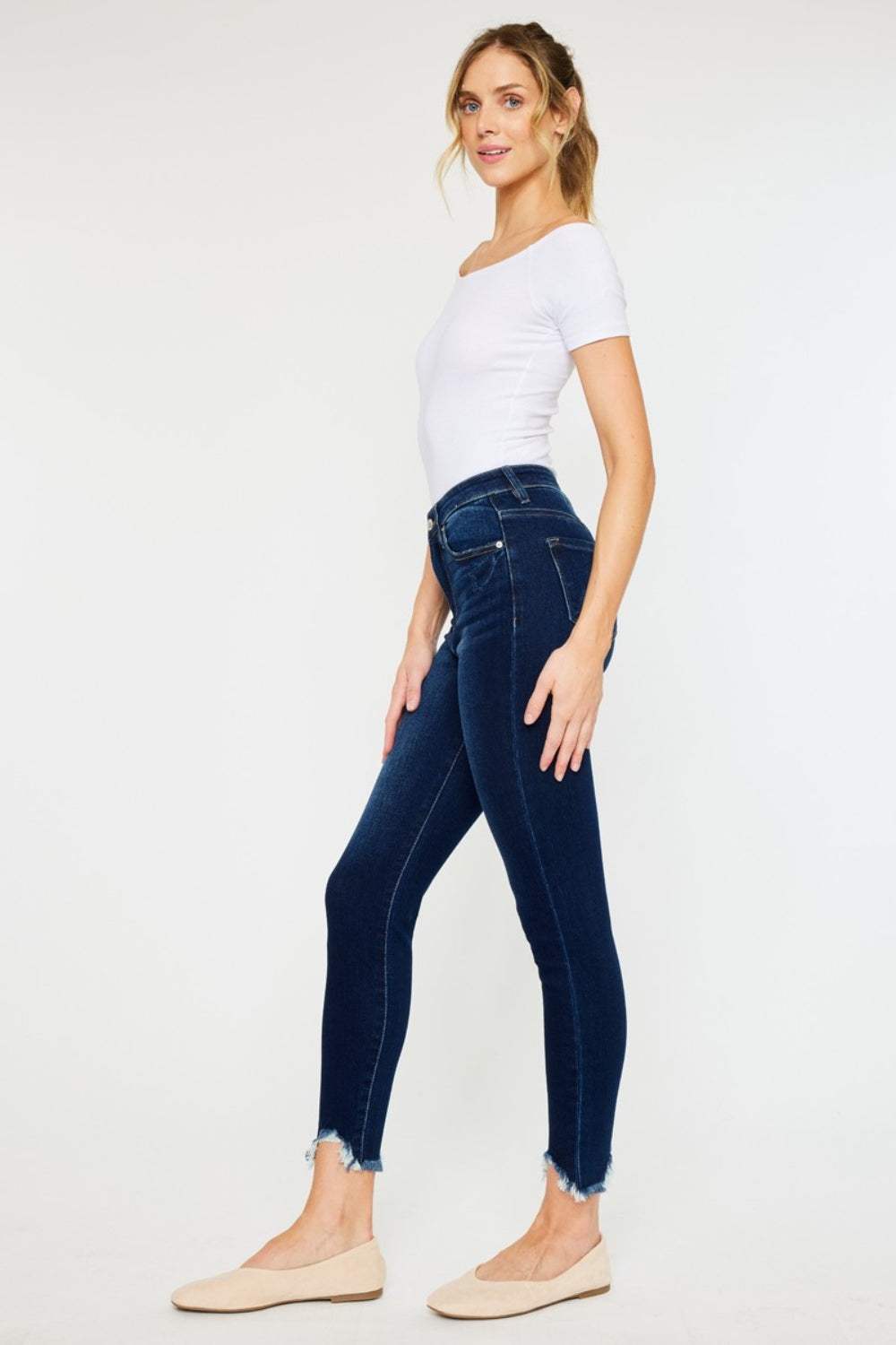 Kancan Full Size High Rise Frayed Ankle Skinny Jeans - Trendsi - Flyclothing LLC