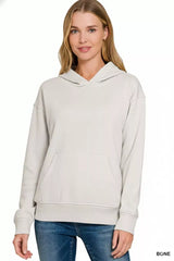 Zenana Fleece Kangaroo Pocket Hoodie - Trendsi - Flyclothing LLC