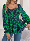 Square Neck Flounce Sleeve Blouse - Trendsi - Flyclothing LLC