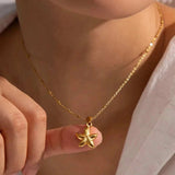 18K Gold Plated Starfish Pendant Necklace - Trendsi - Flyclothing LLC