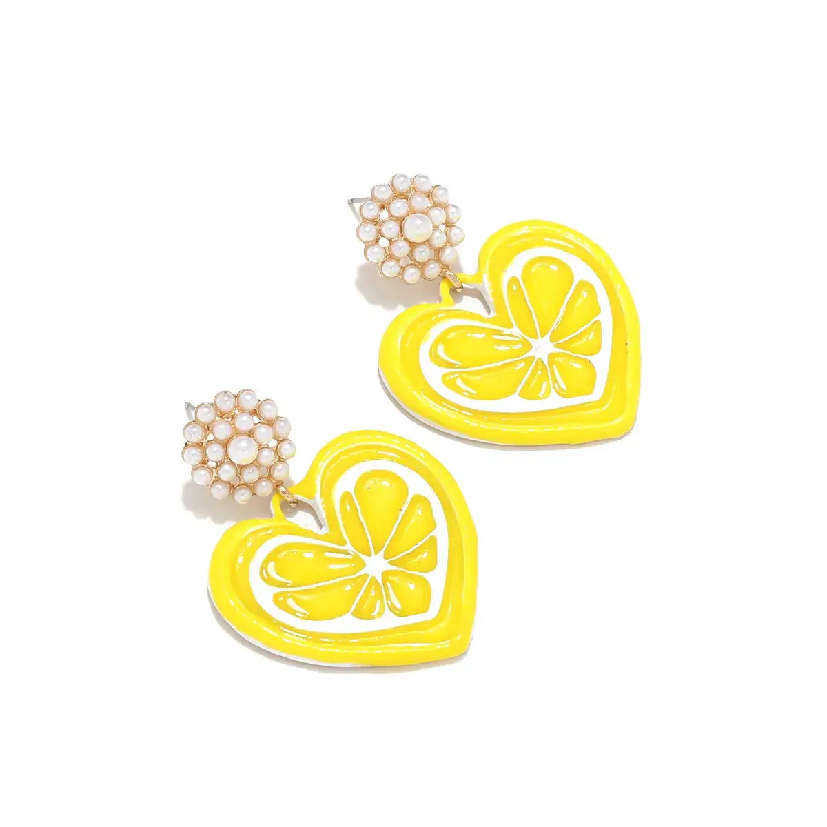 Heart Dangle Earrings with Pearl Accent - Trendsi - Flyclothing LLC