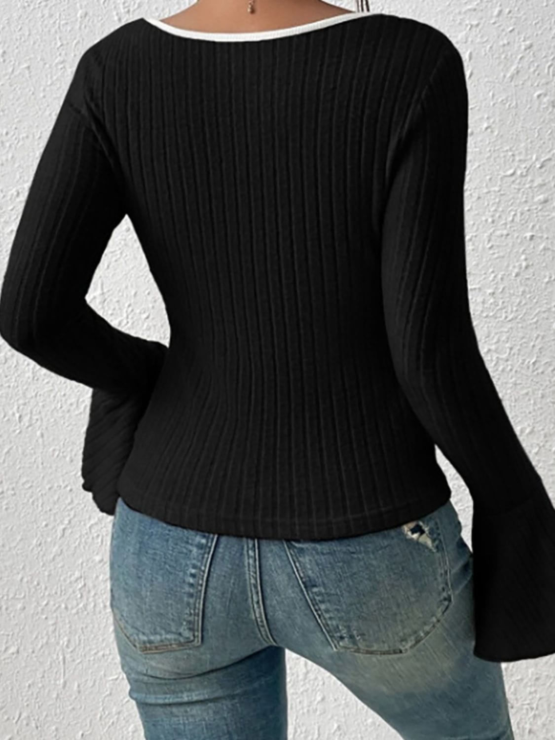 Scoop Neck Long Sleeve T-Shirt - Trendsi