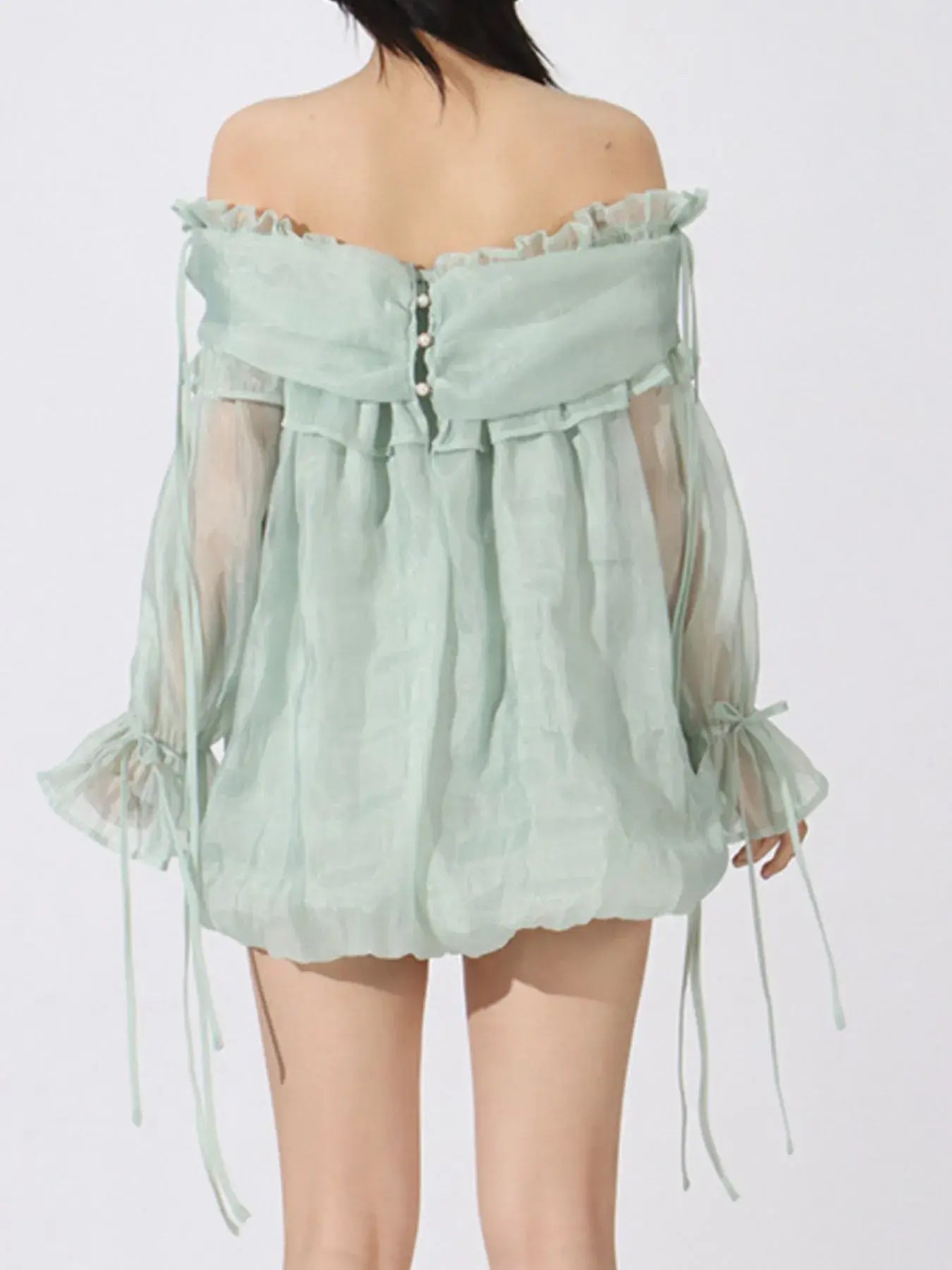 Ruffled Off-Shoulder Flounce Sleeve Blouse - Trendsi - Flyclothing LLC