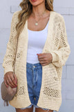 Openwork Open Front Long Sleeve Cardigan - Trendsi - Flyclothing LLC
