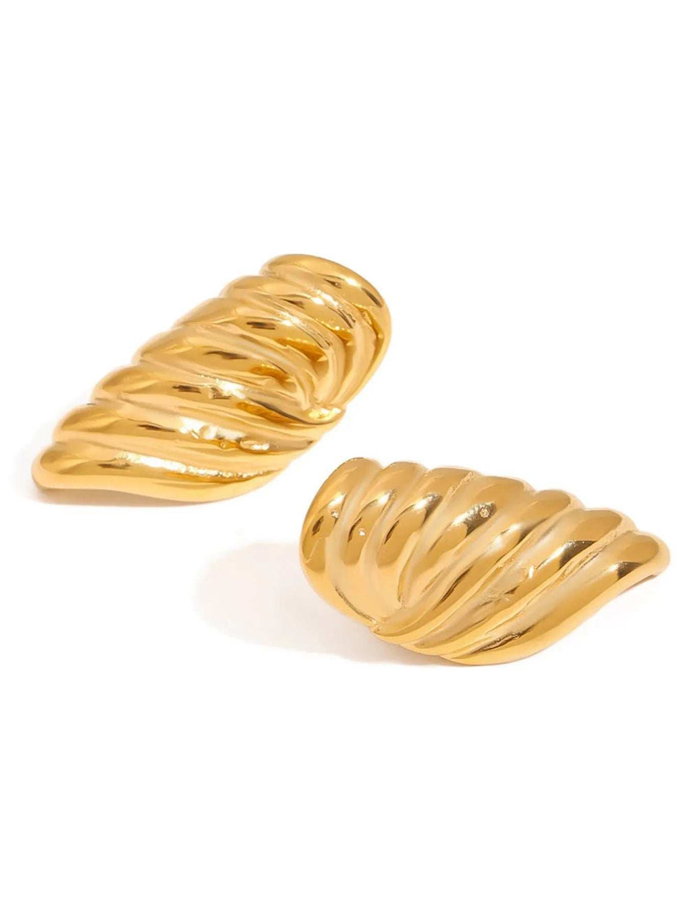 18K Gold-Plated Angel Wing Stud Earrings - Trendsi - Flyclothing LLC