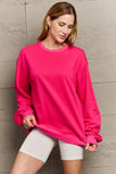 Full Size Round Neck Long Sleeve Sweatshirt - Trendsi