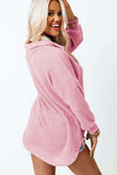 Waffle-Knit Collared Neck Long Sleeve Shirt - Trendsi - Flyclothing LLC