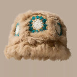 Fuzzy Crochet Bucket Hat - Trendsi - Flyclothing LLC
