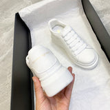 PU Leather Lace Up Round Toe Platform Sneakers - Trendsi