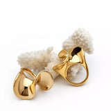 18K Gold-Plated Copper Geometric Sculptural Ring - Trendsi - Flyclothing LLC