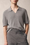 Men's Plus Size Johnny Collar Half Sleeve Knit Polo - Trendsi
