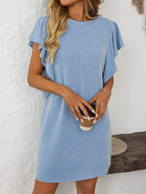 Mandy Ruffled Round Neck Short Sleeve Dress - Trendsi - Flyclothing LLC