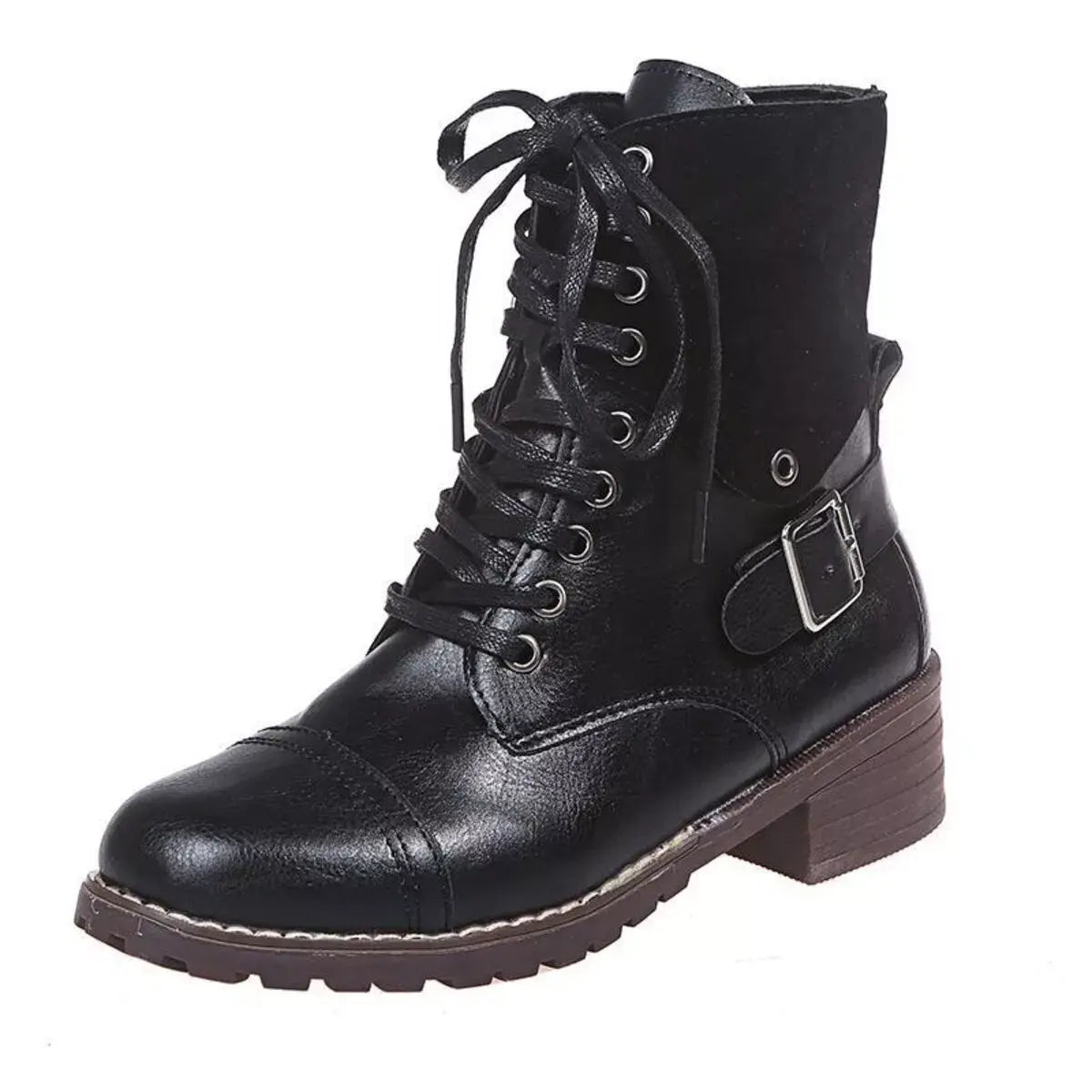 Lace-Up Block Heels Boots - Trendsi - Flyclothing LLC