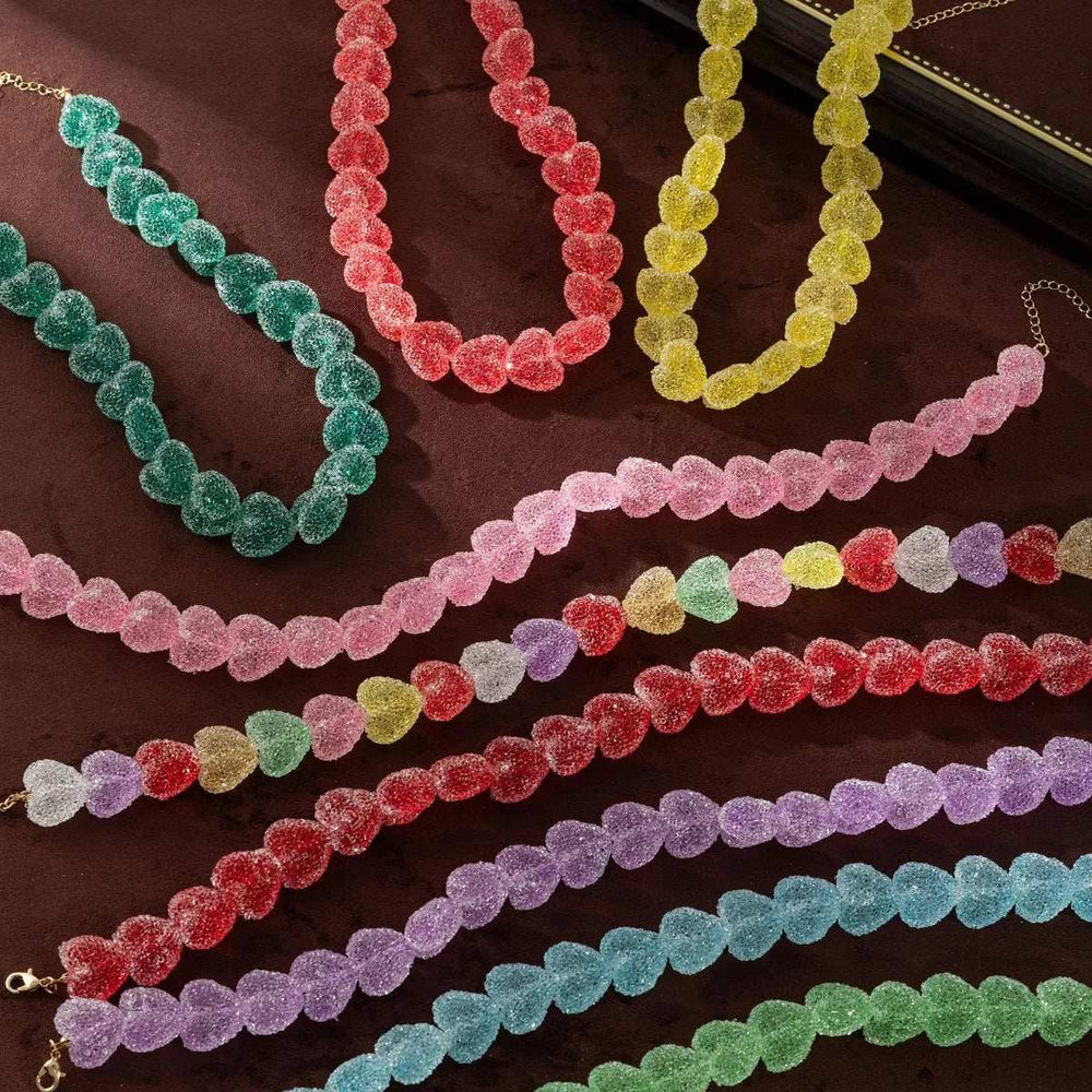 Colorful Resin Heart Necklace - Trendsi - Flyclothing LLC