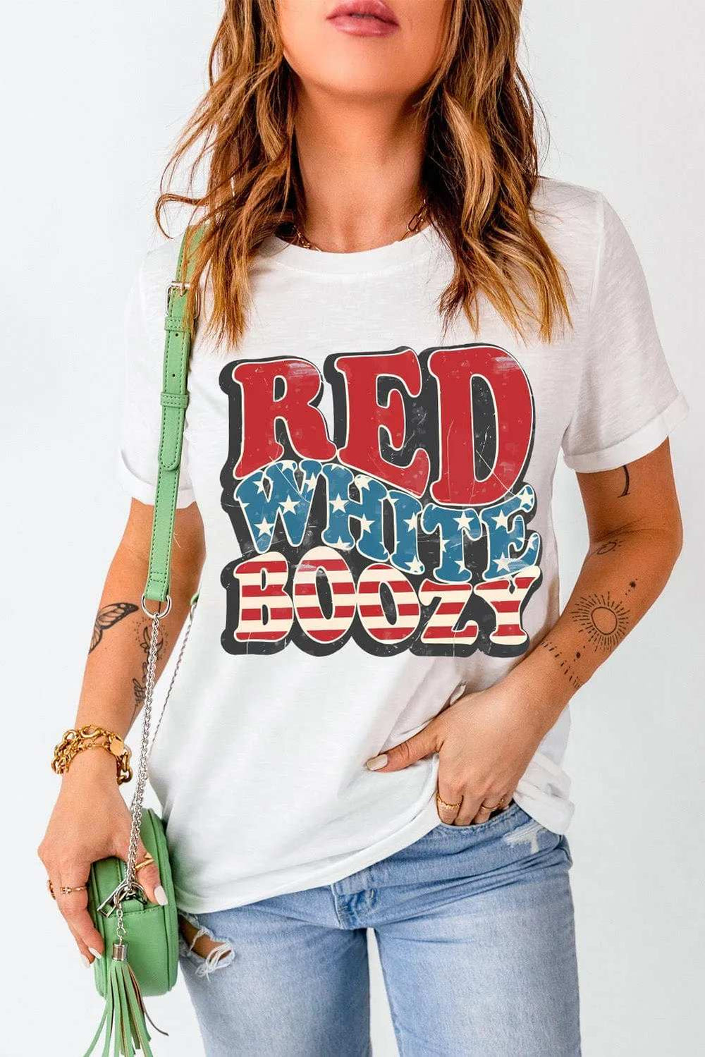 Letter Graphic Round Neck Short Sleeve T-Shirt - Trendsi - Flyclothing LLC