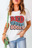 Letter Graphic Round Neck Short Sleeve T-Shirt - Trendsi - Flyclothing LLC