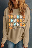 THANKSGIVING Round Neck Dropped Shoulder Sweatshirt - Trendsi - Flyclothing LLC