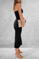 Slit Tube Midi Dress - Trendsi - Flyclothing LLC