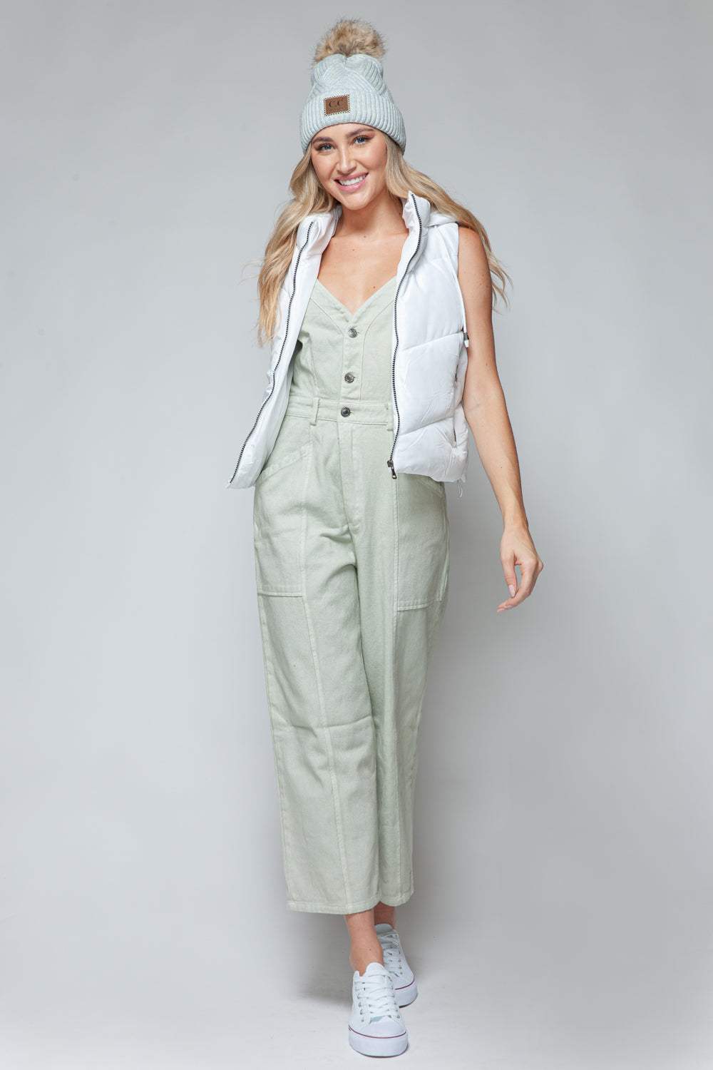 Snobbish Zip Up Quilted Hooded Vest - Trendsi - Flyclothing LLC