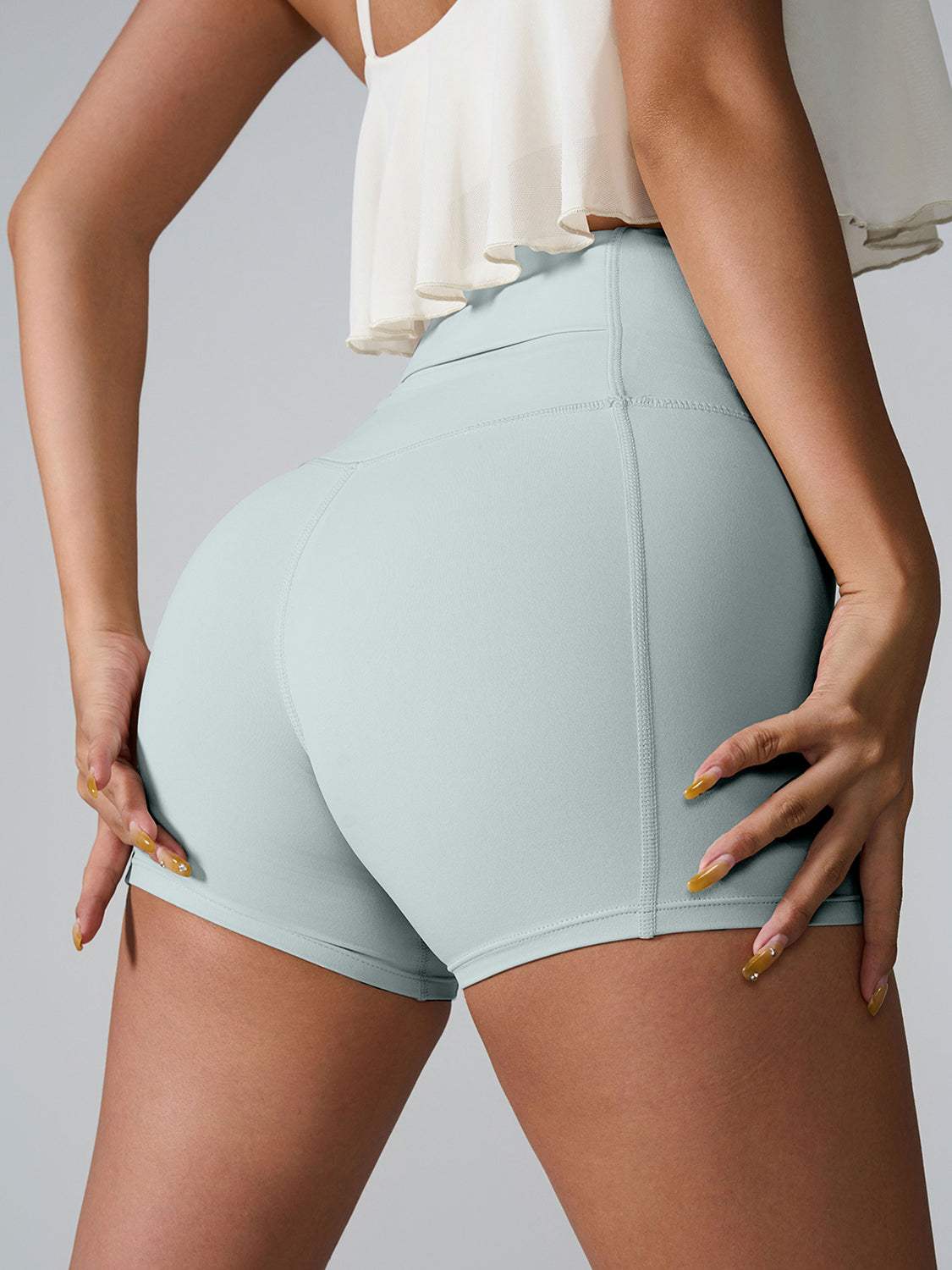 High Waist Active Shorts - Trendsi - Flyclothing LLC