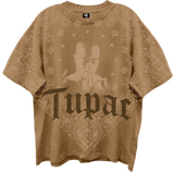 TUPAC PRAYING HANDS ALLOVER BANDANA FRT/BACK WHEAT  T-SHIRT/GIANT VINTAGE