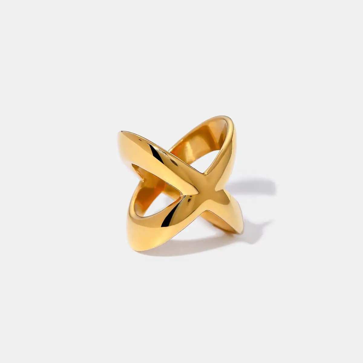 18K Gold-Plated Crisscross Ring - Trendsi - Flyclothing LLC