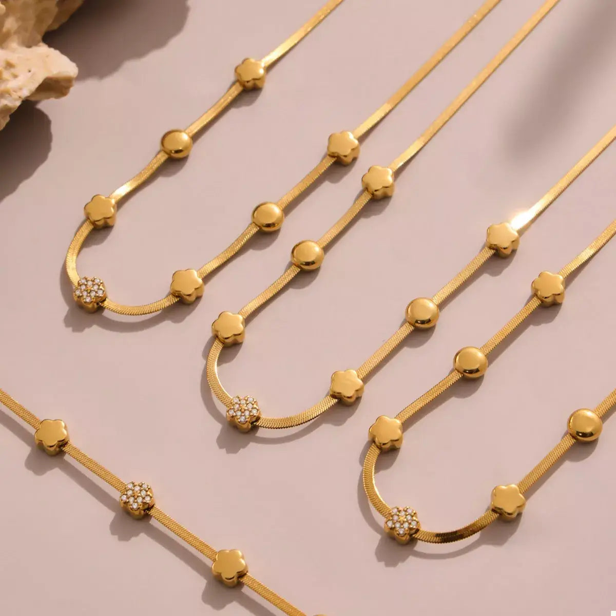 18K Gold-Plated Stainless Steel Zircon Star Moon Necklace - Trendsi - Flyclothing LLC