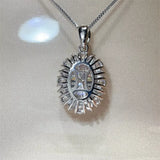 8 Carat Moissanite 925 Sterling Silver Pendant Necklace - Trendsi - Flyclothing LLC