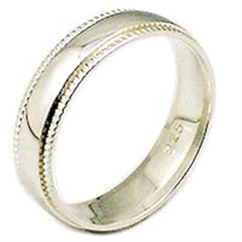 02516 - High Polished 925 Sterling Silver Ring with No Stone in No Stone - Alamode