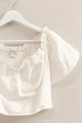 HYFVE Puff Sleeve Sweetheart Neck Top - Trendsi - Flyclothing LLC