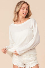 BiBi Waffled Backless Drawstring T-Shirt - Trendsi - Flyclothing LLC