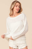 BiBi Waffled Backless Drawstring T-Shirt - Trendsi - Flyclothing LLC