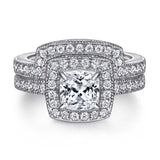 The Violet - Silver Wedding Ring Set - VG Rings - Flyclothing LLC