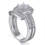 The Violet - Silver Wedding Ring Set - VG Rings - Flyclothing LLC