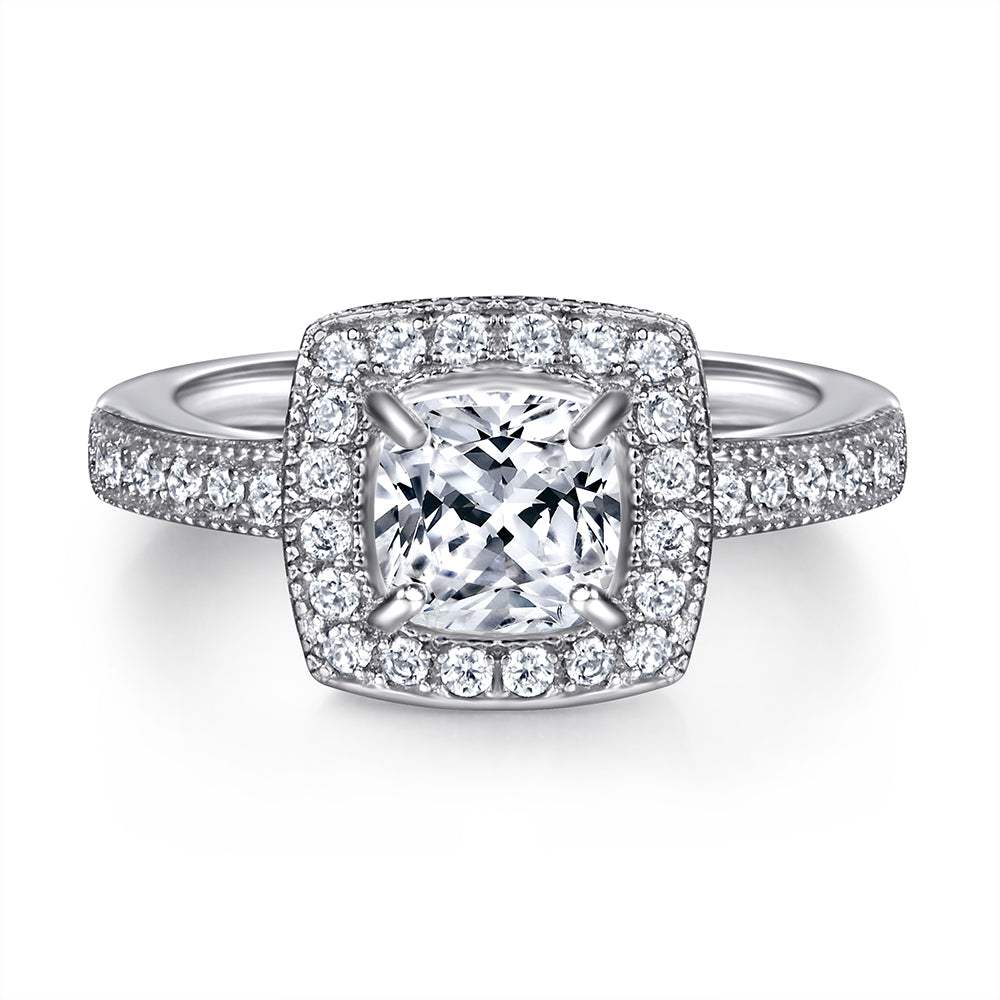 The Violet - Silver Wedding Ring Set - VG Rings - Flyclothing LLC