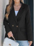 Perfee Lapel Collar Long Sleeve Blazer - Trendsi