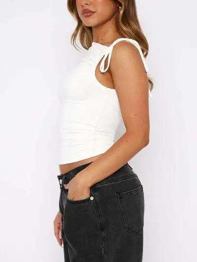 Lovelet Ruched Asymmetrical Neck Cami - Trendsi - Flyclothing LLC