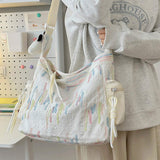 Contrast Texture Shoulder Bag - Trendsi - Flyclothing LLC